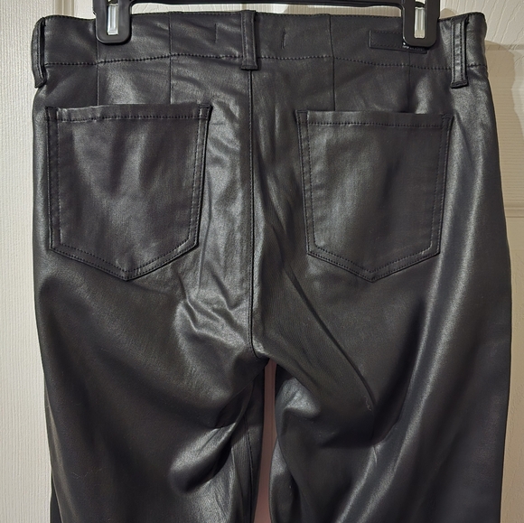 KUT Reese Ankle Straight Coated Black Trouser Pants, Mid-Rise, Flat Front, EUC! - Picture 7 of 16